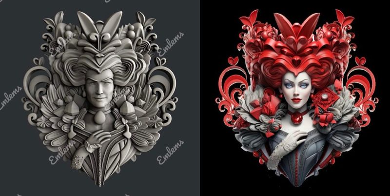 EMLEMS NEW WONDERLAND COLLECTION LARGE QUEEN OF HEARTS SILICONE MOULD