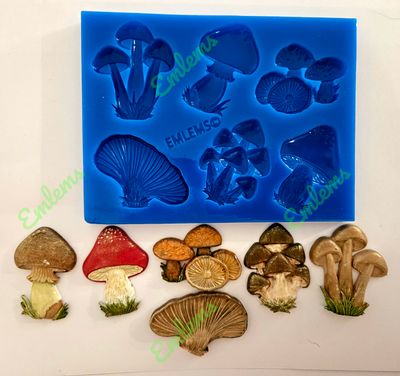 EMLEMS BRAND NEW &amp; EXCLUSIVE SMALL MUSHROOM SET SILICONE MOULD