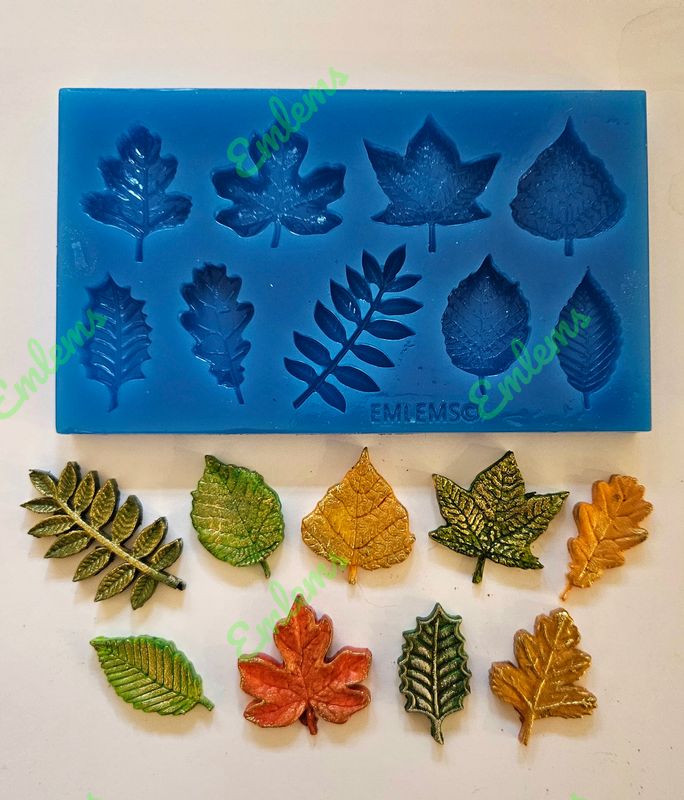 EMLEMS BRAND NEW &amp; EXCLUSIVE SMALL LEAFS SET SILICONE MOULD