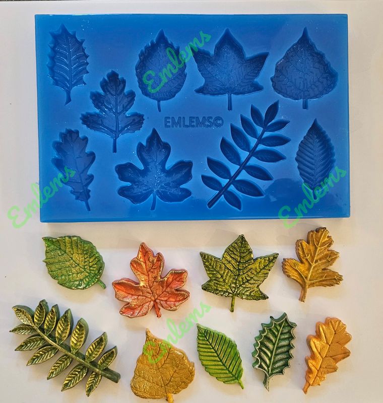 EMLEMS BRAND NEW &amp; EXCLUSIVE LARGE LEAFS SET SILICONE MOULD