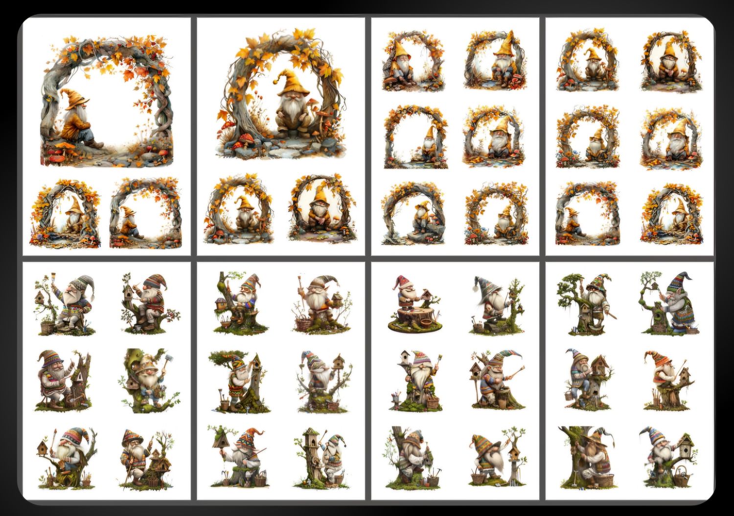 Emlems 35 x  A4 Gnome Craft Papers 160gsm