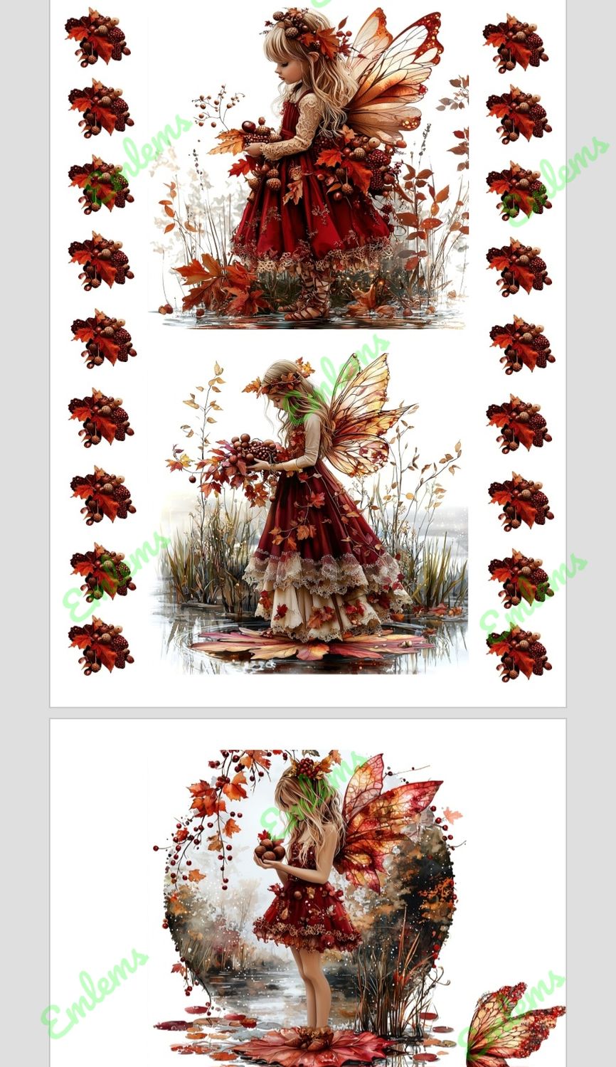 Emlems 30 x A4 Elegant Fairy Craft Papers 160gsm