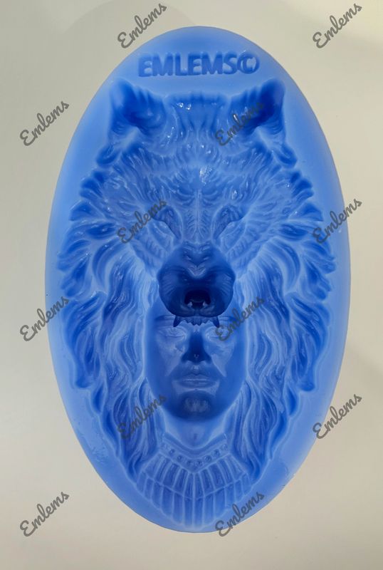 EMLEMS NATIVE AMERICAN INDIAN WOLF MAN SILICONE MOULD