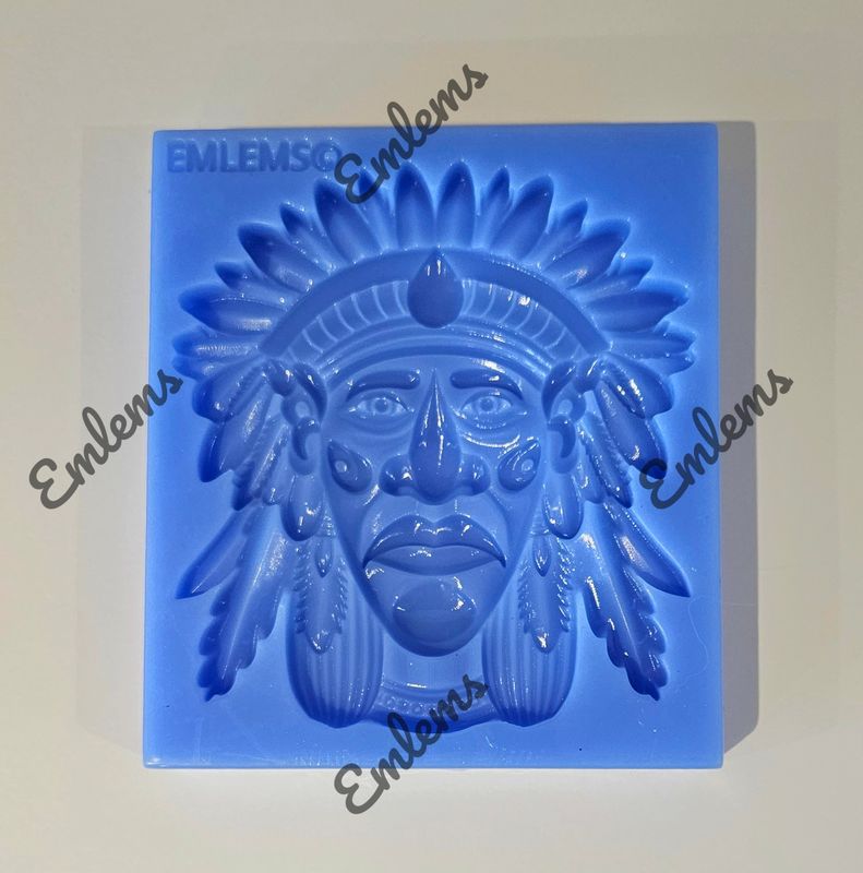 EMLEMS NATIVE AMERICAN INDIAN CHIEF WARRIOR CARICATURE SILICONE MOULD