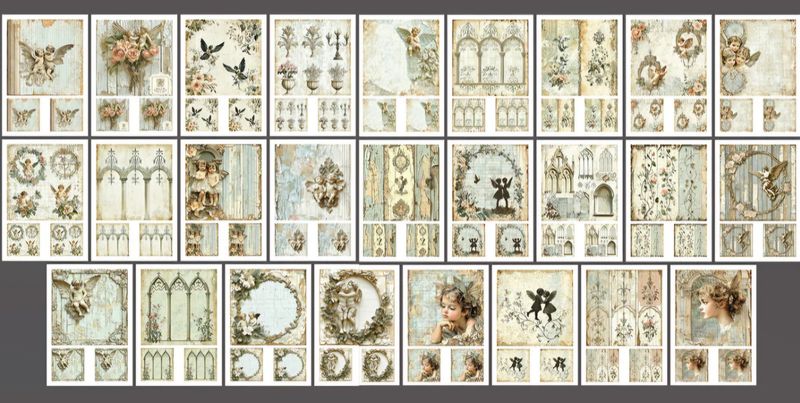 Emlems 30 x A4 Renaissance Art Craft Papers 160gsm