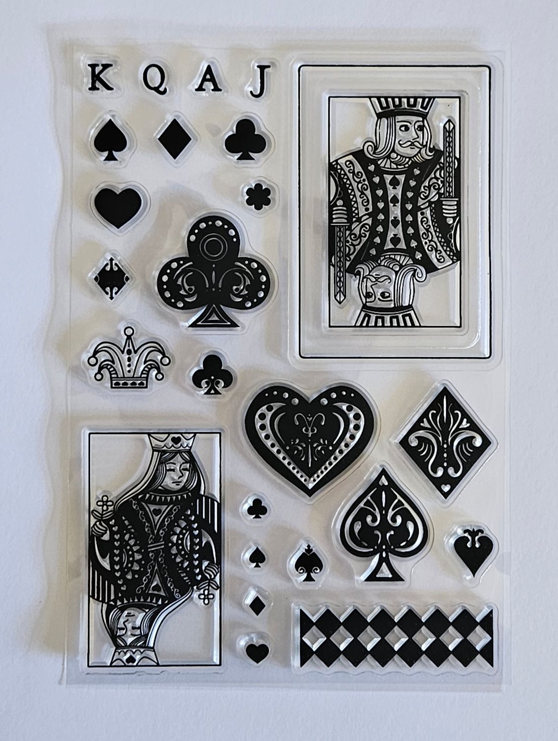 EMLEMS BRAND NEW TRANSPARENT RUBBER STAMPS 006 PLAYING CARDS AND SUITS FOR CRAFTING
