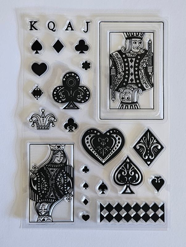 EMLEMS BRAND NEW TRANSPARENT RUBBER STAMPS 006 PLAYING CARDS AND SUITS FOR CRAFTING