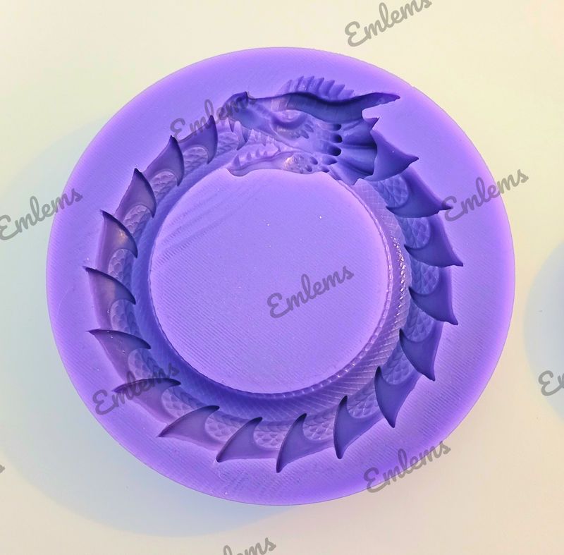 EMLEMS DRAGON EATING TAIL OROBOROS SILICONE MOULD