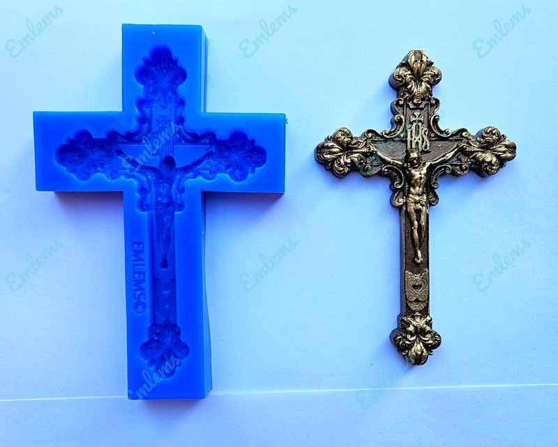 EMLEMS BEAUTIFUL ORNATE CRUCIFIX SILICONE MOULD