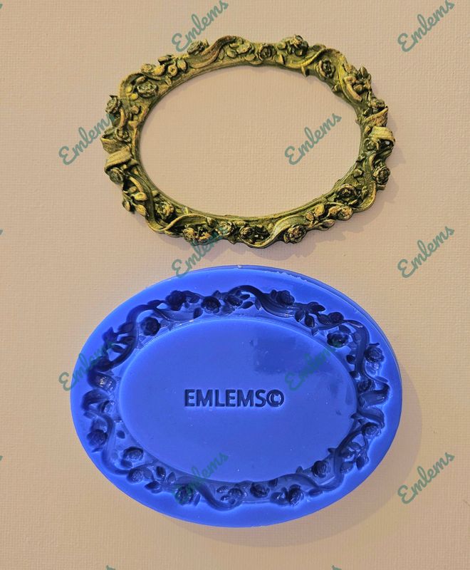 EMLEMS ROSES AND SWAG MEDIUM FRAME SILICONE MOULD
