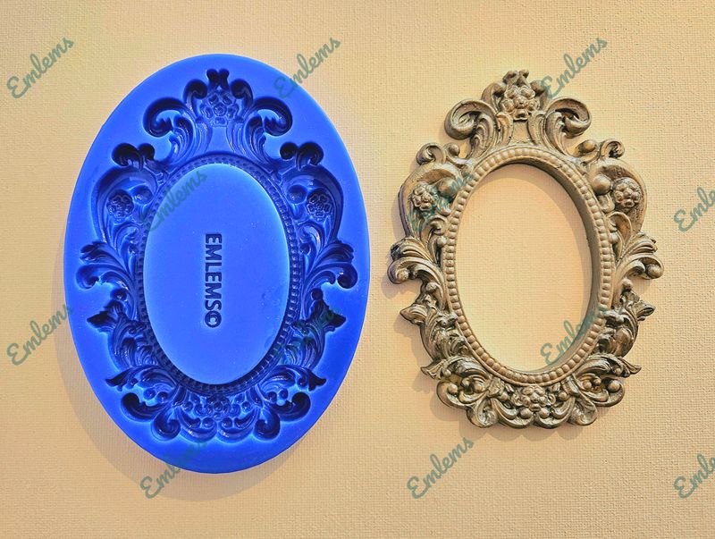 EMLEMS OVAL BAROQUE MEDIUM FRAME SILICONE MOULD
