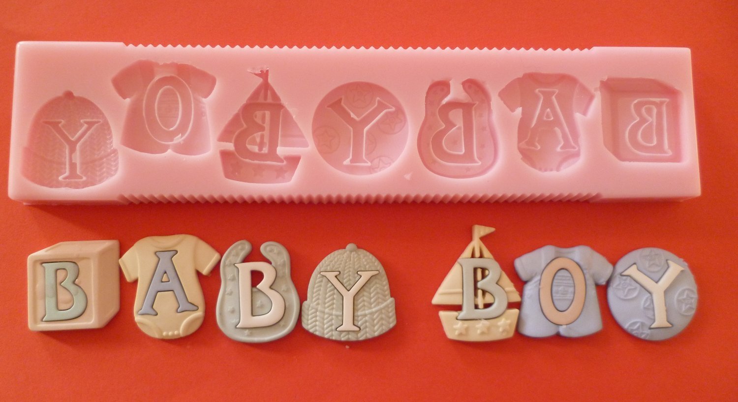 BABY BOY LETTERS SILICONE MOULD