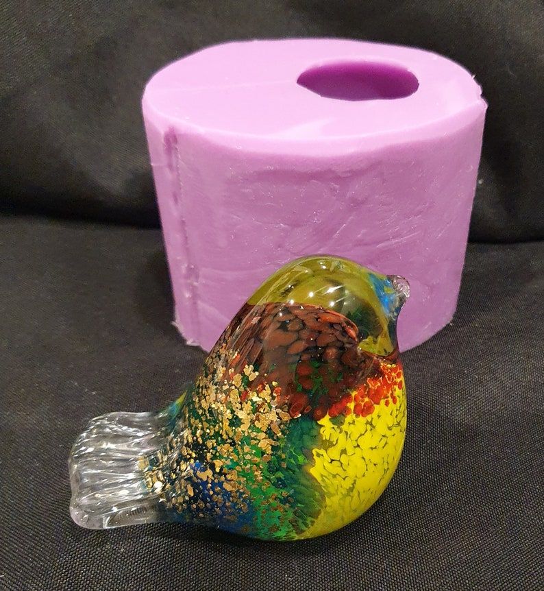 EMLEMS SHINY GLASS BIRD / ROBIN / SPARROW SILICONE MOULD