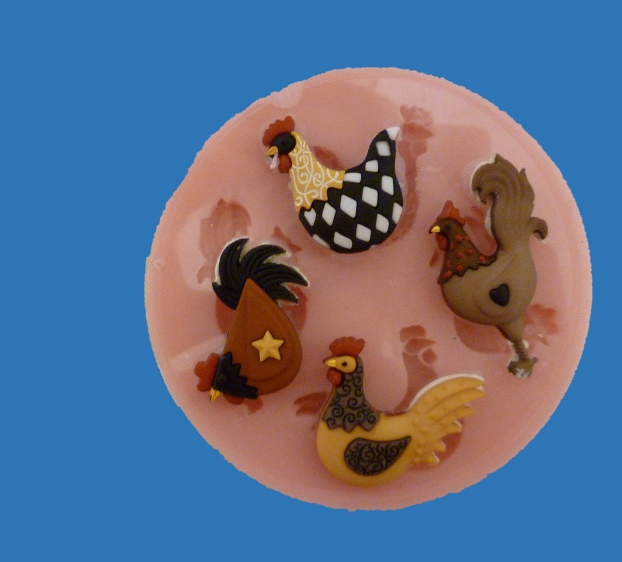 COCKERELS / HENS AND CHICKENS SILICONE MOULD