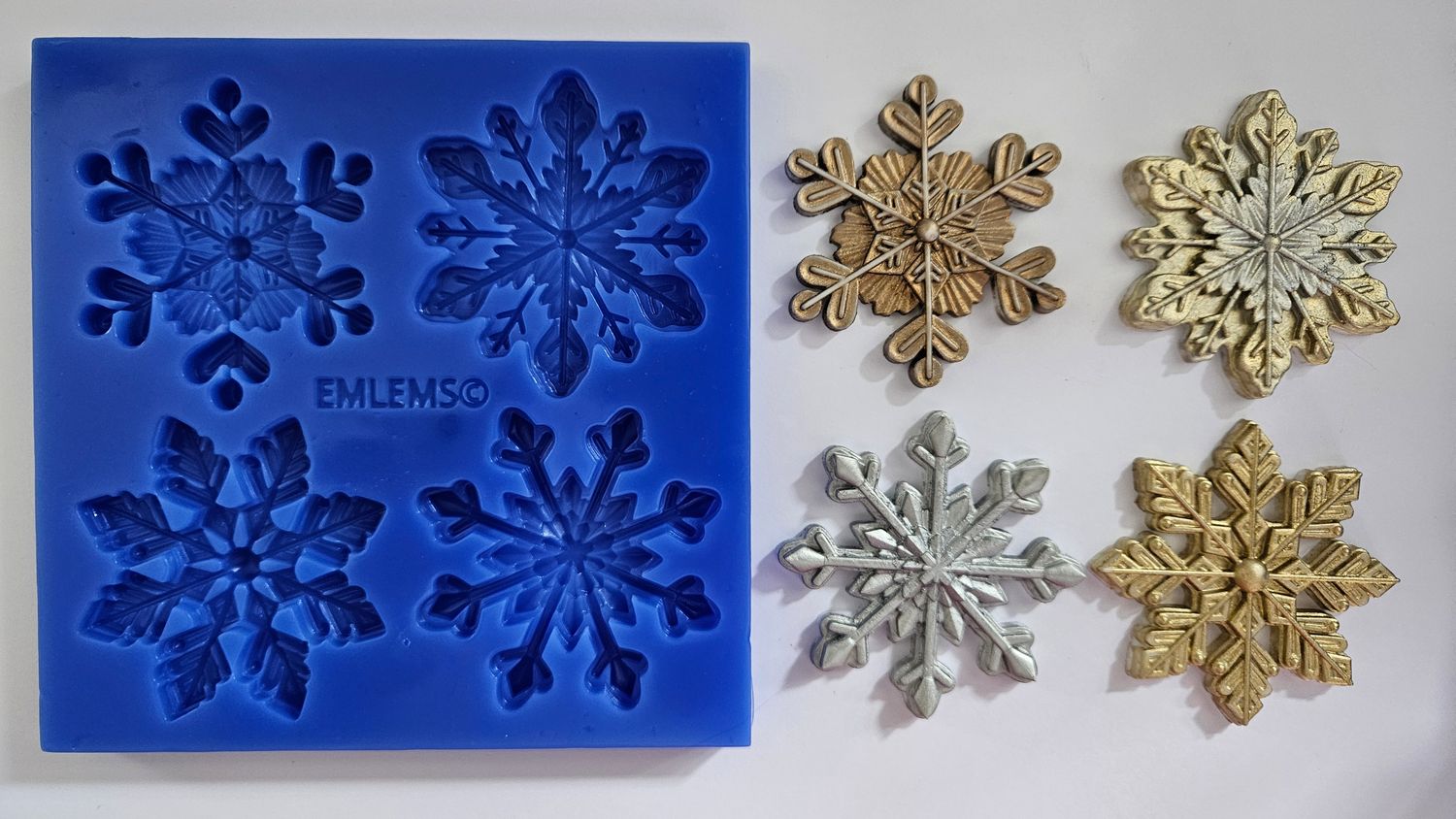 EMLEMS NEW CHRISTMAS SNOWFLAKE DECORATIONS SET SILICONE MOULD