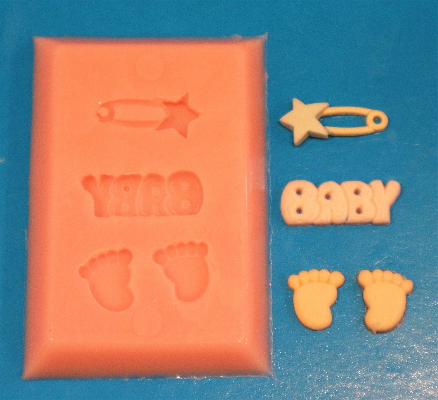 BABY FEET AND PIN SILICONE MOULD