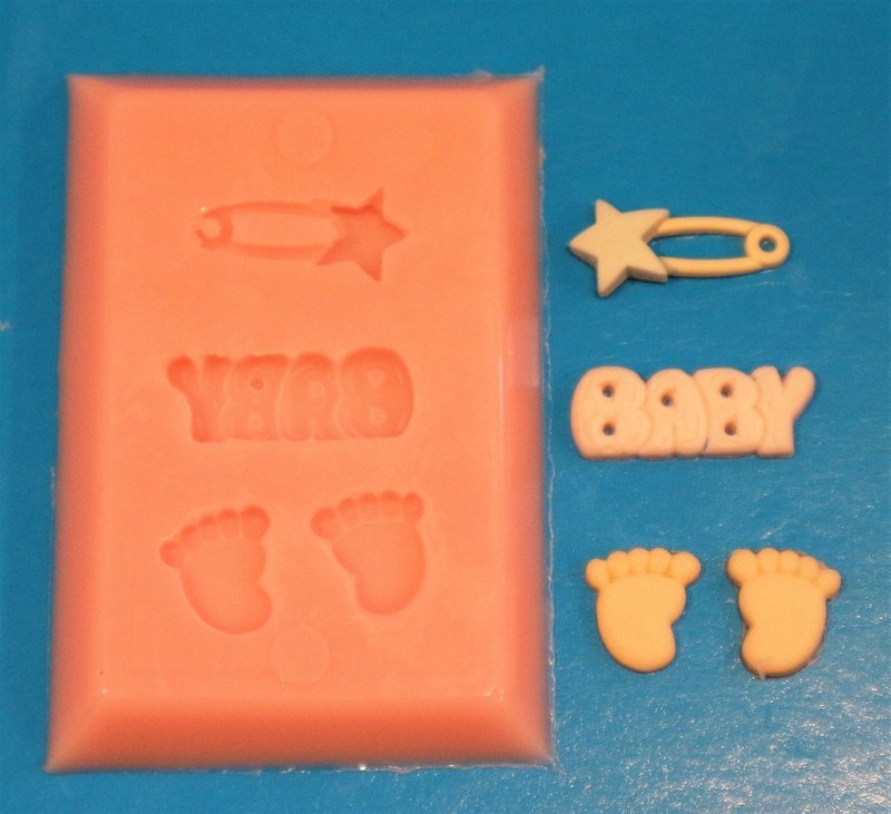 BABY FEET AND PIN SILICONE MOULD