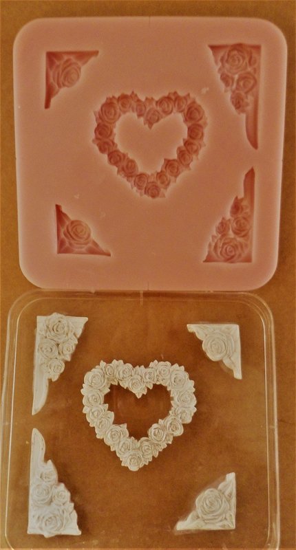 ROSE HEART &amp; CORNERS SILICONE MOULD