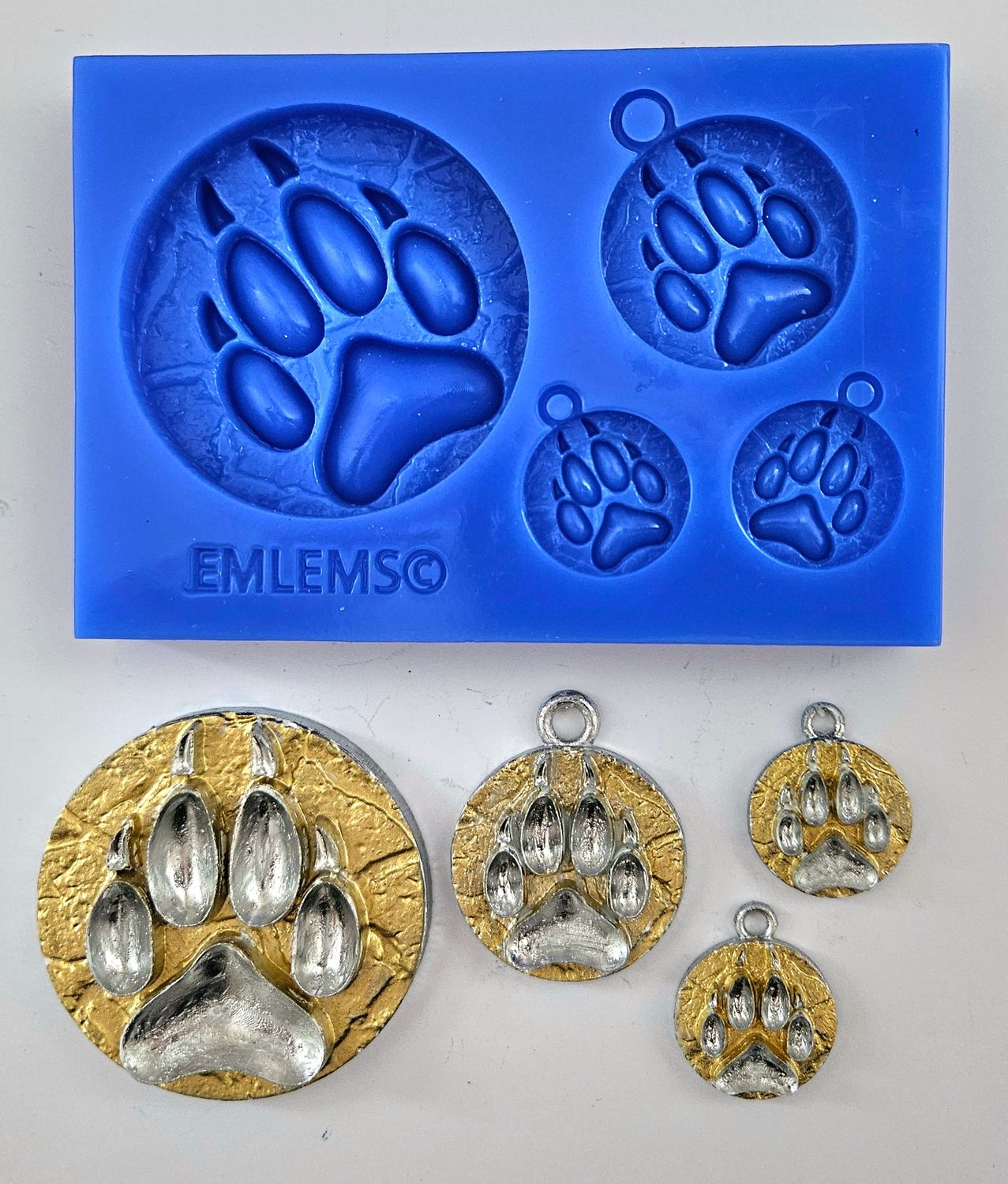 EMLEMS BRAND NEW PAW PRINTS JEWELLERY SET SILICONE MOULD