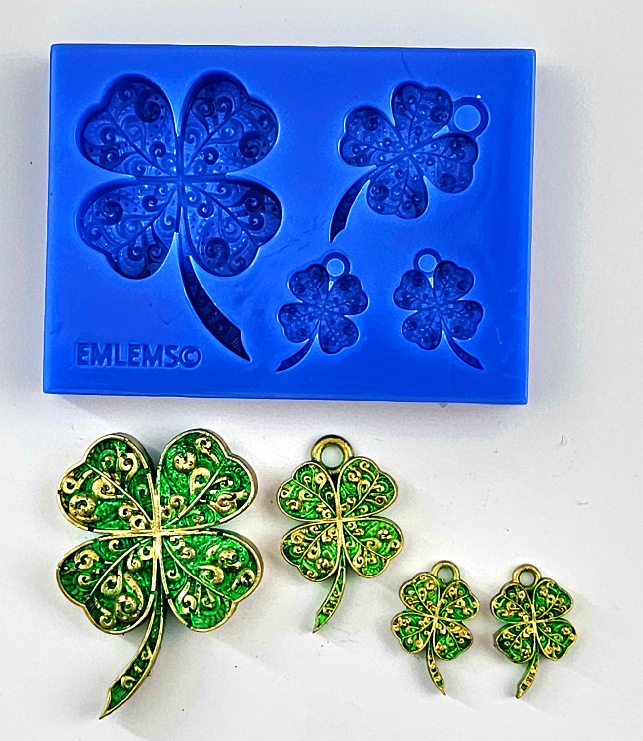 EMLEMS BRAND NEW CLOVER LEAF JEWELLERY SET SILICONE MOULD