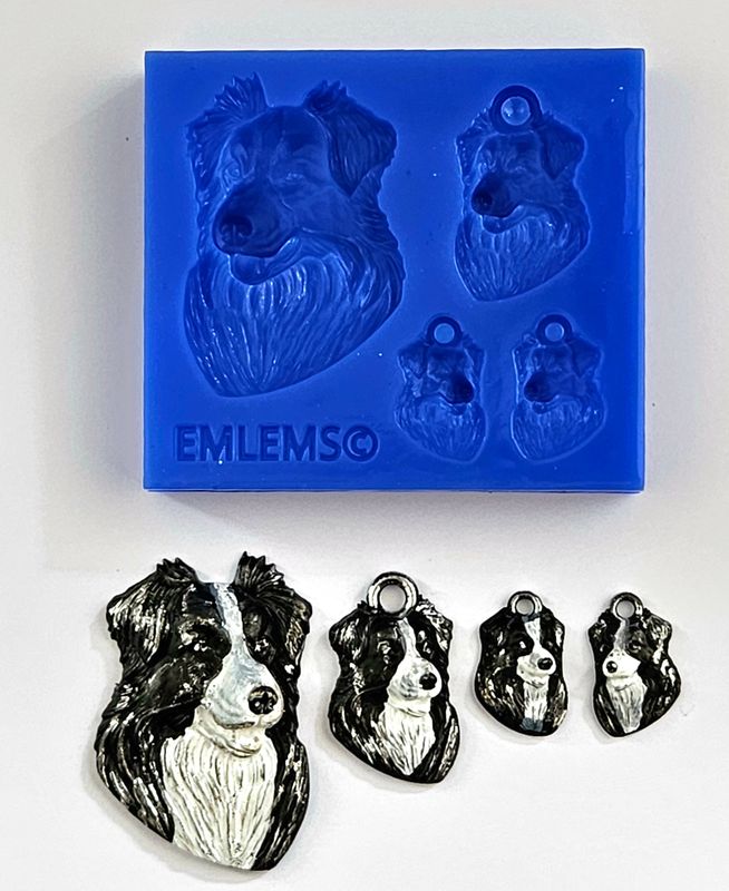 EMLEMS BRAND NEW BORDER COLLIE JEWELLERY SET SILICONE MOULD