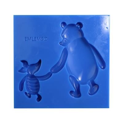 EMLEMS BRAND NEW &amp; EXCLUSIVE LARGE VINTAGE WINNIE &amp; PIGLET HAND IN HAND SILICONE MOULD