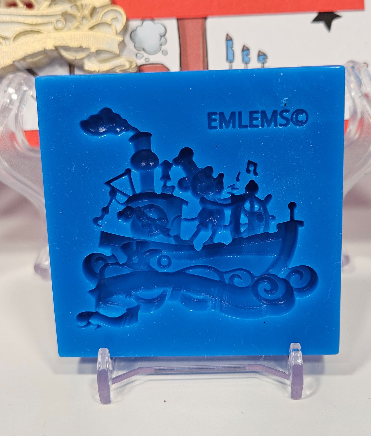 EMLEMS BRAND NEW &amp; EXCLUSIVE SMALL STEAMBOAT SILICONE MOULD FROM OUR VINTAGE MOUSE COLLECTION