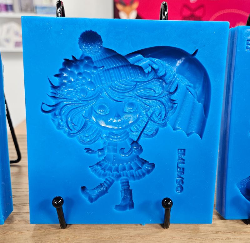 EMLEMS BRAND NEW &amp; EXCLUSIVE LARGE UMBRELLA GIRL SILICONE MOULD FROM OUR WHIMSICAL WORLD COLLECTION