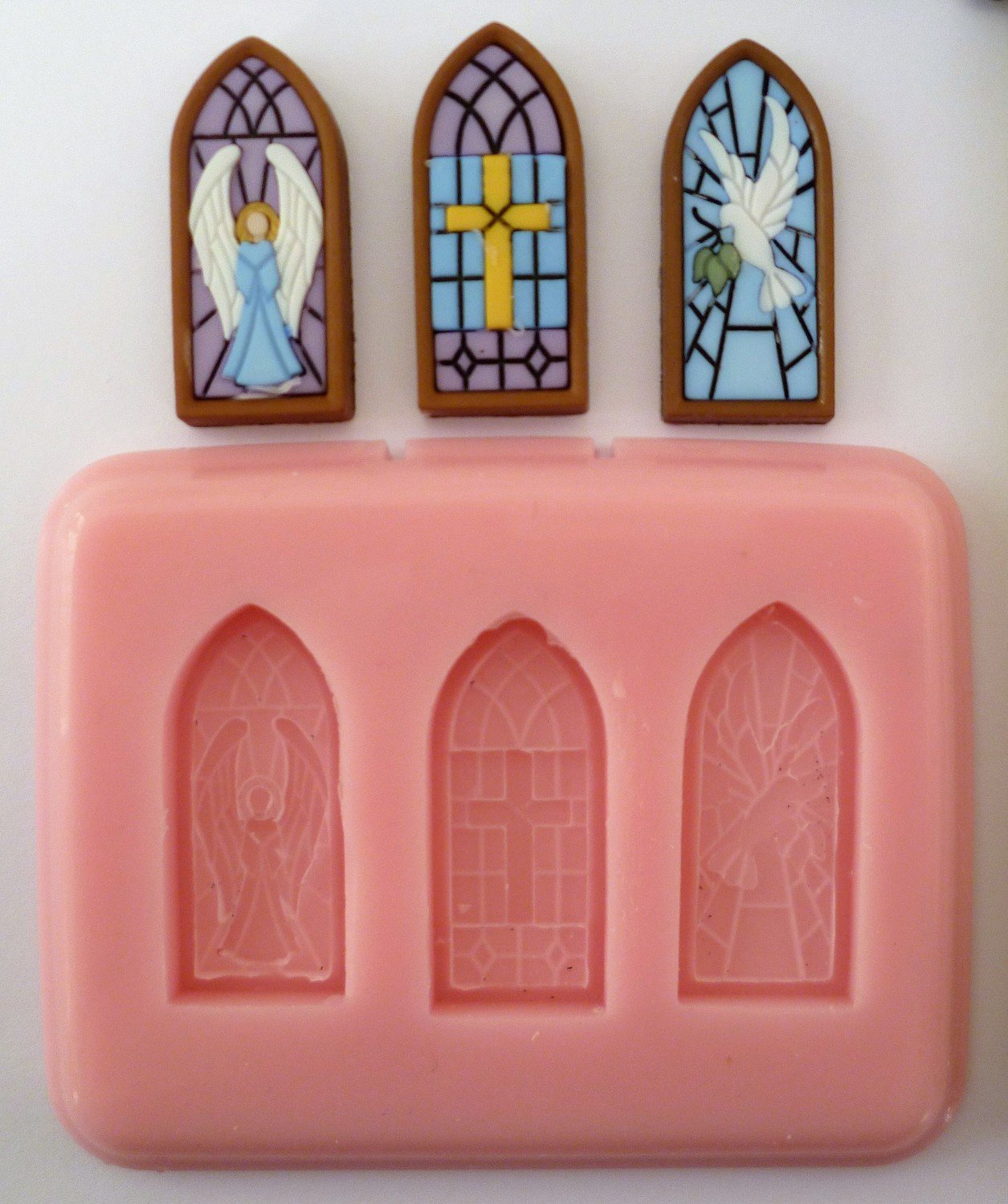 STAINED GLASS WINDOWS CHRISTMAS SILICONE MOULD