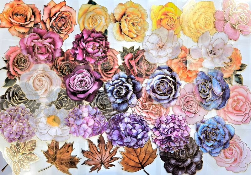 EMLEMS CLASSIC FLOWER STICKERS X 40