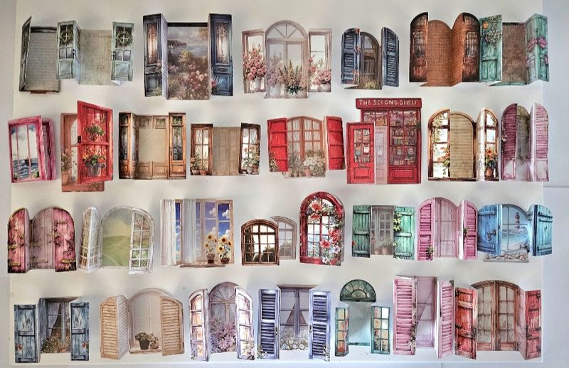 EMLEMS WINDOW CARD EMBELLISHMENTS X 30 PLUS 2 A4 SHEETS OF STICKERS.