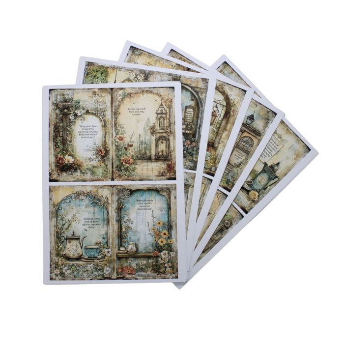 BRAND NEW Emlems 20 x A4 Garden Sentiments Craft Papers 200gsm