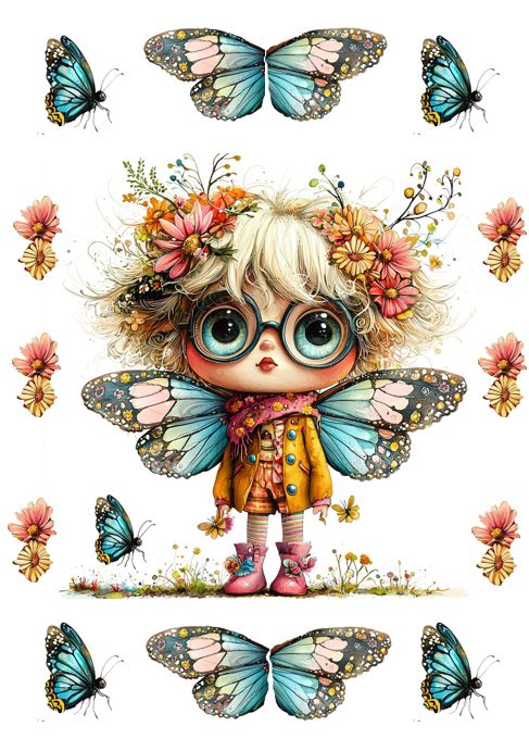 Emlems 30 x A4 Theodora &amp; Friends Fairies and Backgrounds Craft Papers 160gsm