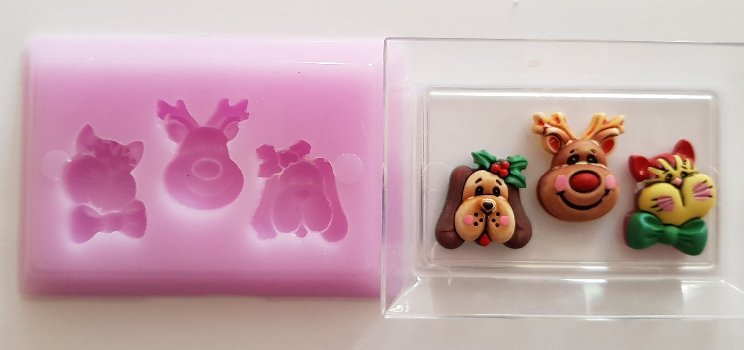 CHRISTMAS ANIMALS SILICONE MOULD