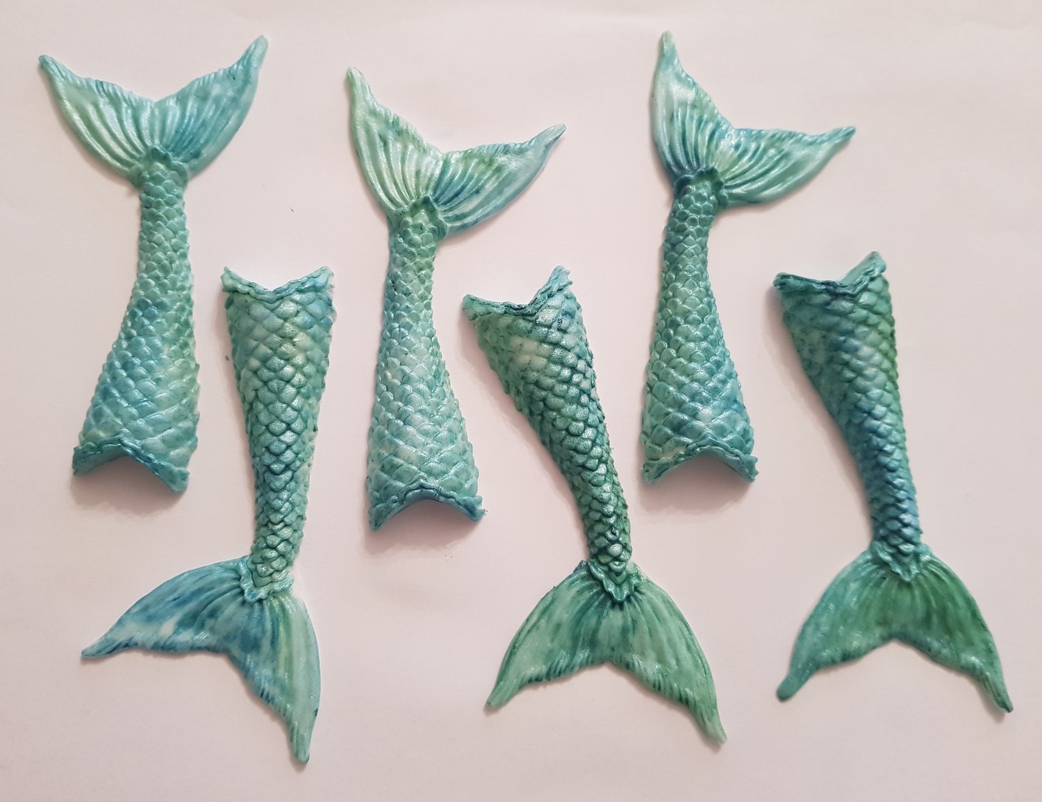 6 X MERMAID TAILS EDIBLE CAKE TOPPERS