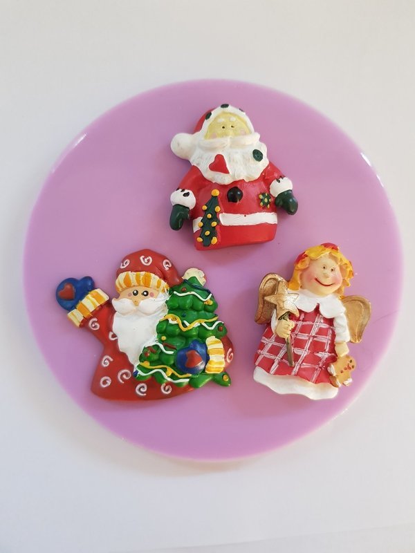 SANTAS AND ANGEL CHRISTMAS SILICONE MOULD