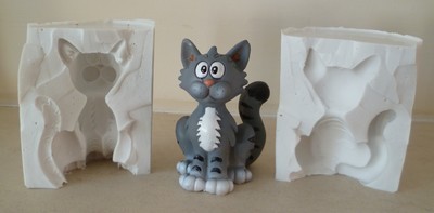 3D GREY CAT SILICONE MOULD