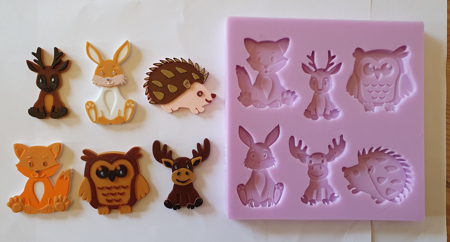 EMLEMS WOODLAND FOREST ANIMALS SILICONE MOULD