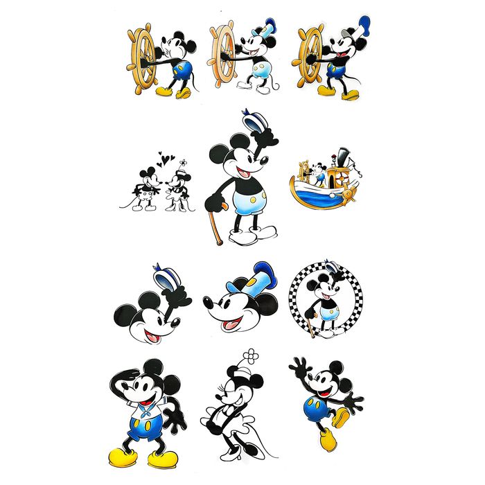 EMLEMS STEAMBOAT WILLIE UV DTF TRANSFERS X 12