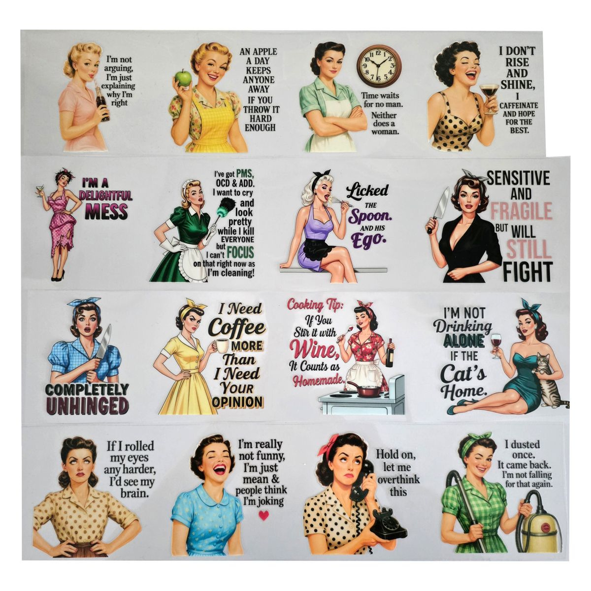 Emlems Retro Sarcasm Volume 3 UV DTF Transfers x 16