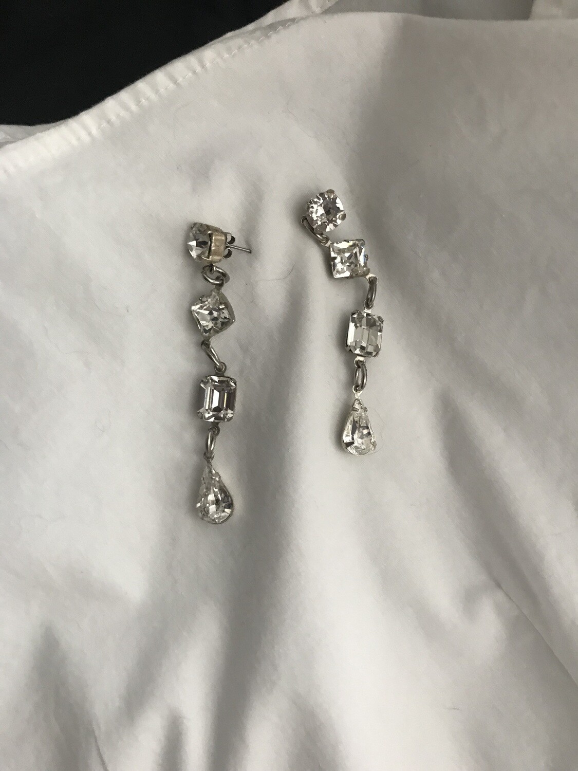 White Austrian crystal earrings