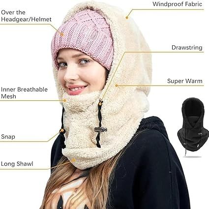 winter outdoor sherpa hooded sports windproof mask