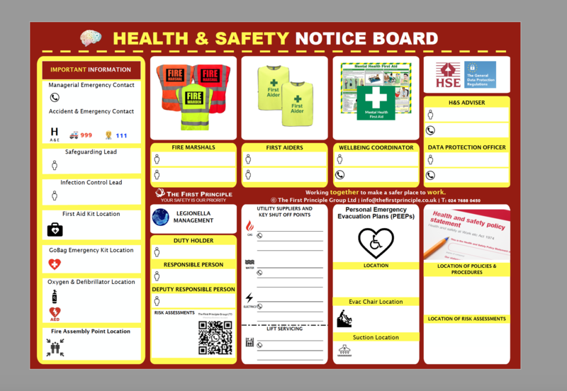 General Health &amp; Safety Notice Board for Care Homes
