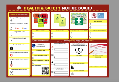 General Health &amp; Safety Notice Board for Care Homes