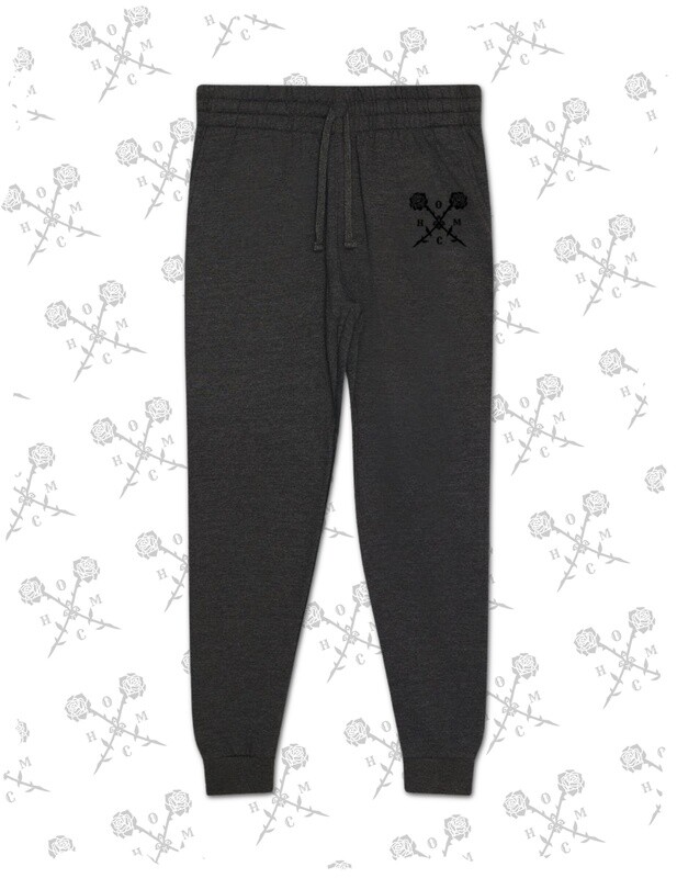Crossed Roses Logo Embroidered Slim Fit Joggers - Charcoal