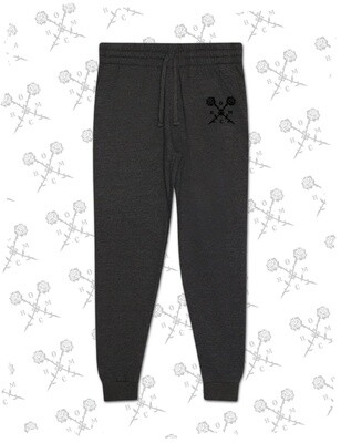 Crossed Roses Logo Embroidered Slim Fit Joggers - Charcoal
