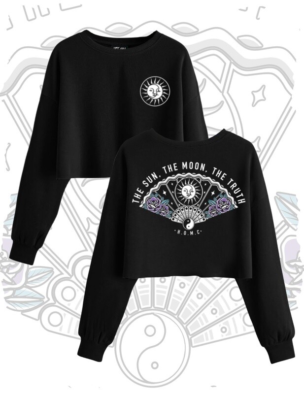 The Sun, The Moon, The Truth Floaty Crop Sweater - Black
