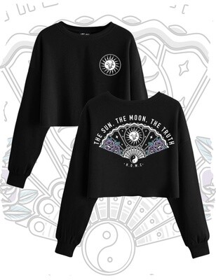 The Sun, The Moon, The Truth Floaty Crop Sweater - Black