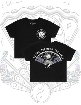 The Sun, The Moon, The Truth Crop T-Shirt - Black