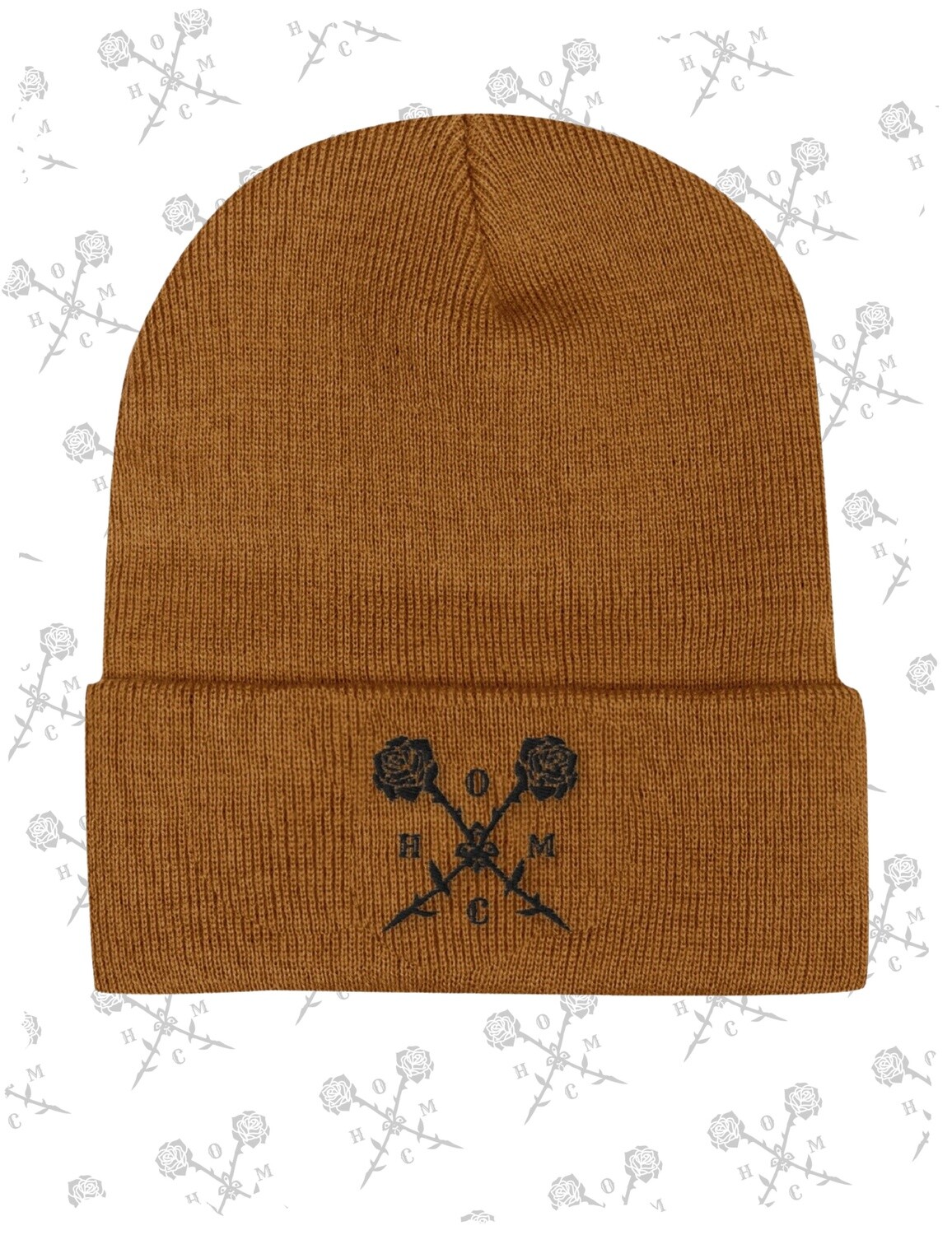 Crossed Roses Logo Beanie - Hazelnut